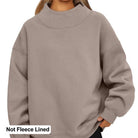 Women's coffee brown high neck lightweight relaxed sweatshirt