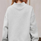 Women's coffee brown high neck lightweight relaxed sweatshirt – alternate view
