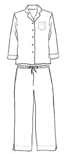 Women's red cotton flannel button-up pajama set – view 4