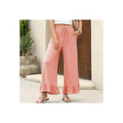 Women's malachite blue ruffle flare hem drawstring cropped pants – alternate view