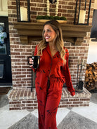 Women's multicolor western print button-up pajama set – view 2