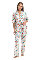 Women's white whimsical bow print matching pajama set