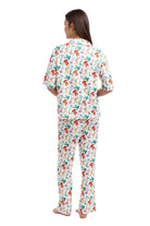 Women's white whimsical bow print matching pajama set – view 3